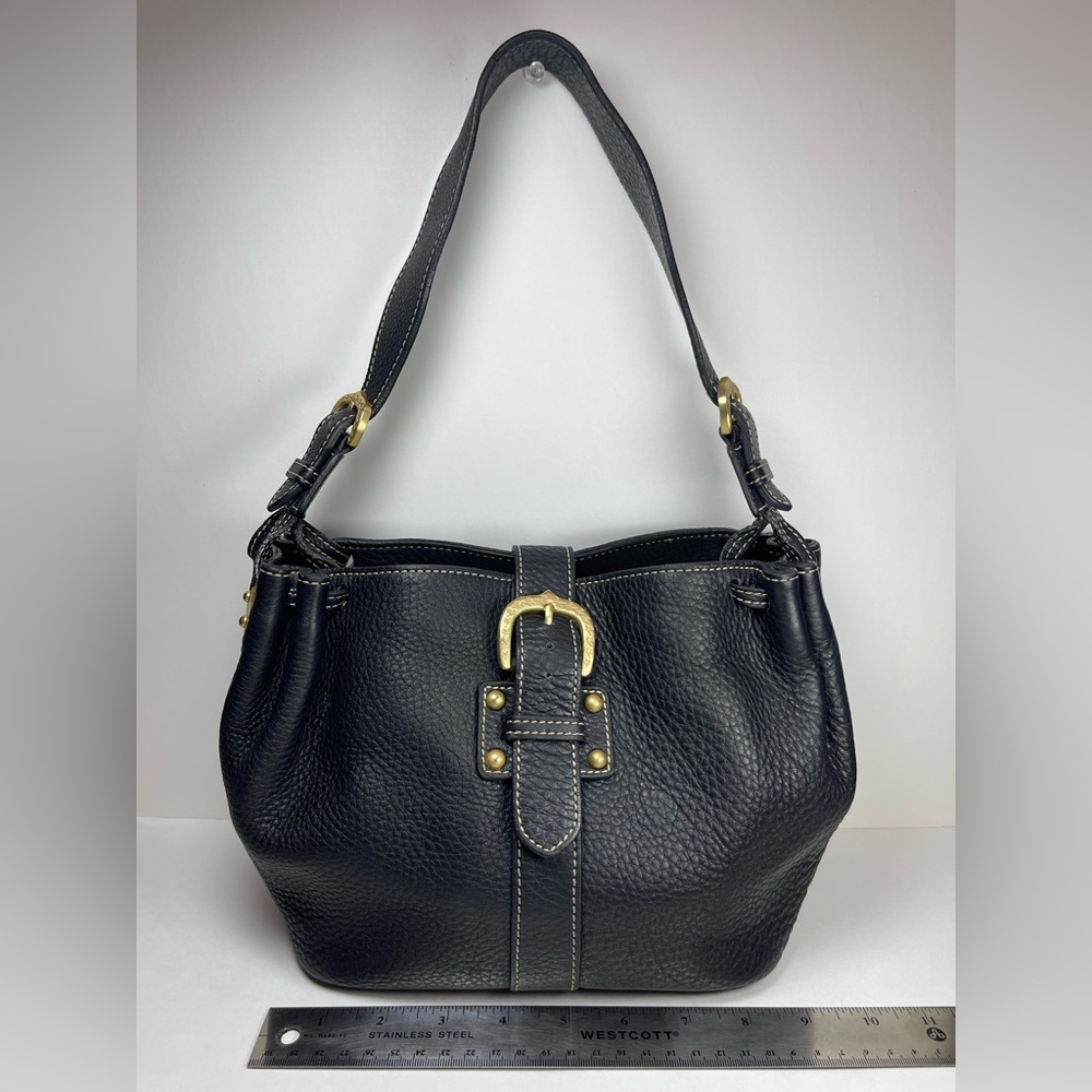 Dooney & Bourke Marchesa black pebbled leather medium gathered bag - Picture 2 of 15
